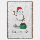 Ho Ho Ho Vrolijk Kerstman Schattige Sneeuwman Deken (Voorkant Verticaal)