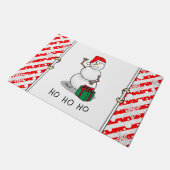 Ho Ho Ho Vrolijk Kerstman Schattige Sneeuwman Deurmat (Schuin)