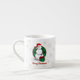 Ho Ho Ho Vrolijk Kerstman Schattige Sneeuwman Espresso Kop
