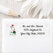 Ho Ho Ho Vrolijk Kerstman Schattige Sneeuwman Etiket (Insitu)