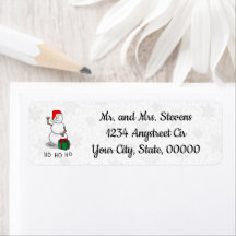 Ho Ho Ho Vrolijk Kerstman Schattige Sneeuwman