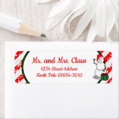 Ho Ho Ho Vrolijk Kerstman Schattige Sneeuwman Etiket (Insitu)