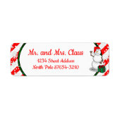 Ho Ho Ho Vrolijk Kerstman Schattige Sneeuwman Etiket (Voorkant)