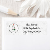 Ho Ho Ho Vrolijk Kerstman Schattige Sneeuwman Etiket (Insitu)