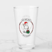 Ho Ho Ho Vrolijk Kerstman Schattige Sneeuwman Glas (Achterkant)