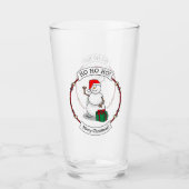 Ho Ho Ho Vrolijk Kerstman Schattige Sneeuwman Glas (Voorkant)