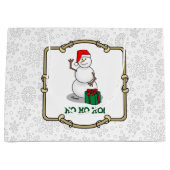 Ho Ho Ho Vrolijk Kerstman Schattige Sneeuwman Groot Cadeauzakje (Voorkant)