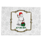 Ho Ho Ho Vrolijk Kerstman Schattige Sneeuwman Groot Cadeauzakje (Achterkant)