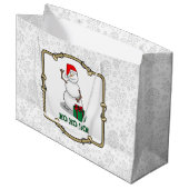 Ho Ho Ho Vrolijk Kerstman Schattige Sneeuwman Groot Cadeauzakje (Voorkant Gekanteld)