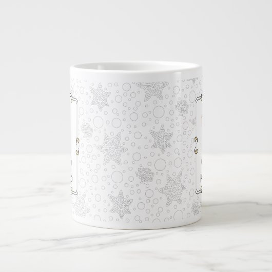 Ho Ho Ho Vrolijk Kerstman Schattige Sneeuwman Grote Koffiekop (Voorkant)