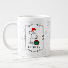 Ho Ho Ho Vrolijk Kerstman Schattige Sneeuwman Grote Koffiekop