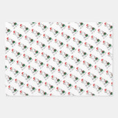 Ho Ho Ho Vrolijk Kerstman Schattige Sneeuwman Inpakpapier Vel (Voorkant 3)