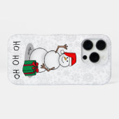 Ho Ho Ho Vrolijk Kerstman Schattige Sneeuwman iPhone Hoesje (Achterkant horizontaal)