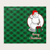 Ho Ho Ho Vrolijk Kerstman Schattige Sneeuwman Kaart (Buitenkant ongevouwen)