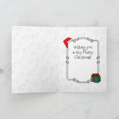 Ho Ho Ho Vrolijk Kerstman Schattige Sneeuwman Kaart (Binnen)