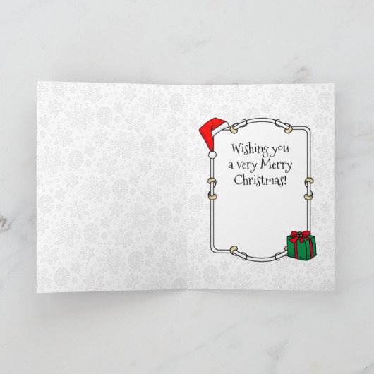 Ho Ho Ho Vrolijk Kerstman Schattige Sneeuwman Kaart (Binnen)