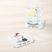 Ho Ho Ho Vrolijk Kerstman Schattige Sneeuwman Kartonnen Onderzetters (Insitu)