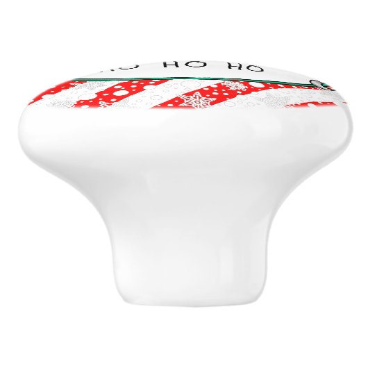 Ho Ho Ho Vrolijk Kerstman Schattige Sneeuwman Keramische Knop (Zijkant)