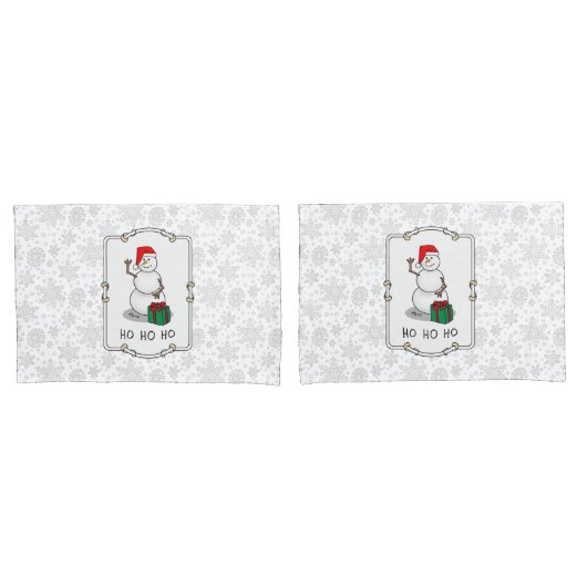 Ho Ho Ho Vrolijk Kerstman Schattige Sneeuwman Kussensloop (Voorkant-Set)