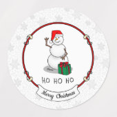 Ho Ho Ho Vrolijk Kerstman Schattige Sneeuwman Labels (Design 1)