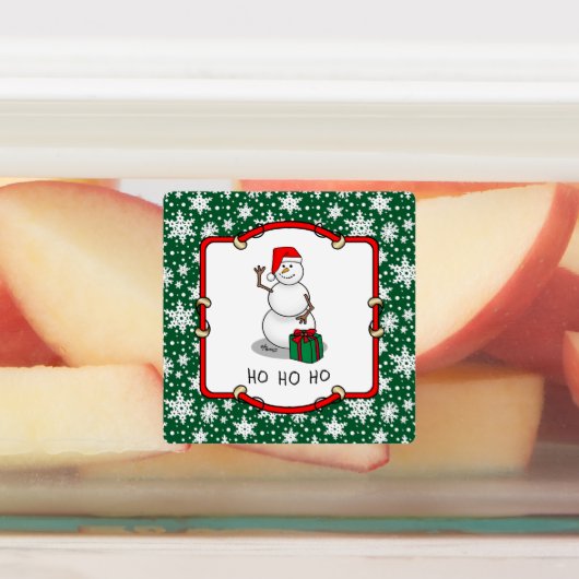 Ho Ho Ho Vrolijk Kerstman Schattige Sneeuwman Labels (Aangebracht)