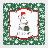Ho Ho Ho Vrolijk Kerstman Schattige Sneeuwman Labels (Design 1)