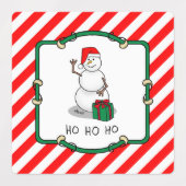 Ho Ho Ho Vrolijk Kerstman Schattige Sneeuwman Labels (Design 2)