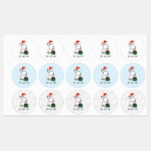 Ho Ho Ho Vrolijk Kerstman Schattige Sneeuwman Labels (Vel)