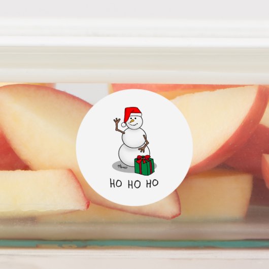 Ho Ho Ho Vrolijk Kerstman Schattige Sneeuwman Labels (Aangebracht)