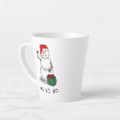 Ho Ho Ho Vrolijk Kerstman Schattige Sneeuwman Latte Mok (Linkerhoek)