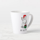 Ho Ho Ho Vrolijk Kerstman Schattige Sneeuwman Latte Mok (Rechterhoek)