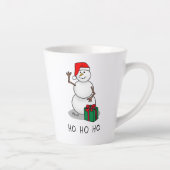 Ho Ho Ho Vrolijk Kerstman Schattige Sneeuwman Latte Mok (Rechts)