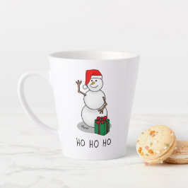 Ho Ho Ho Vrolijk Kerstman Schattige Sneeuwman Latte Mok