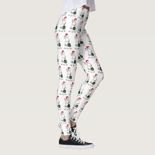 Ho Ho Ho Vrolijk Kerstman Schattige Sneeuwman Leggings (Rechts)