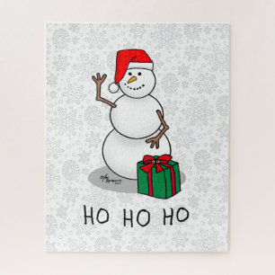 Ho Ho Ho Vrolijk Kerstman Schattige Sneeuwman Legpuzzel