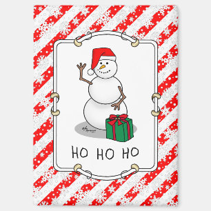 Ho Ho Ho Vrolijk Kerstman Schattige Sneeuwman Magneet