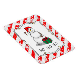 Ho Ho Ho Vrolijk Kerstman Schattige Sneeuwman Magneet