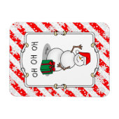 Ho Ho Ho Vrolijk Kerstman Schattige Sneeuwman Magneet (Horizontaal)