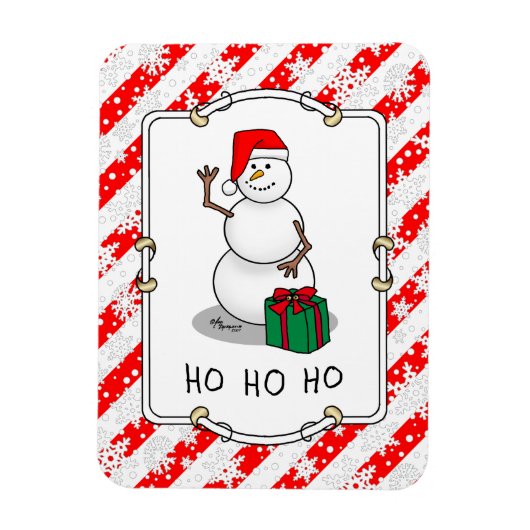 Ho Ho Ho Vrolijk Kerstman Schattige Sneeuwman Magneet (Verticaal)