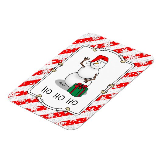 Ho Ho Ho Vrolijk Kerstman Schattige Sneeuwman Magneet (Linkerzijde)