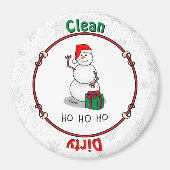 Ho Ho Ho Vrolijk Kerstman Schattige Sneeuwman Magneet (Voorkant)