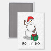 Ho Ho Ho Vrolijk Kerstman Schattige Sneeuwman Magneet (Voorkant / Achterkant)