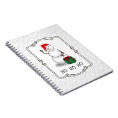Ho Ho Ho Vrolijk Kerstman Schattige Sneeuwman Notitieboek (Rechterzijde)
