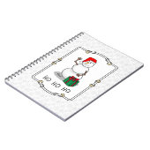 Ho Ho Ho Vrolijk Kerstman Schattige Sneeuwman Notitieboek (Linkerzijde)