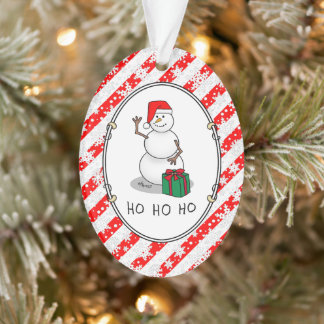 Ho Ho Ho Vrolijk Kerstman Schattige Sneeuwman Ornament