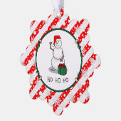 Ho Ho Ho Vrolijk Kerstman Schattige Sneeuwman Ornament Kaart (Links)