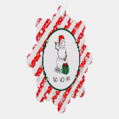 Ho Ho Ho Vrolijk Kerstman Schattige Sneeuwman Ornament Kaart (Rechts)