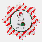 Ho Ho Ho Vrolijk Kerstman Schattige Sneeuwman Ornament Kaart (Voorkant)