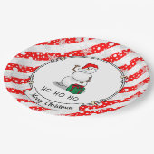 Ho Ho Ho Vrolijk Kerstman Schattige Sneeuwman Papieren Bordje (Gekanteld)