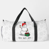 Ho Ho Ho Vrolijk Kerstman Schattige Sneeuwman Plunjezak (Achterkant)